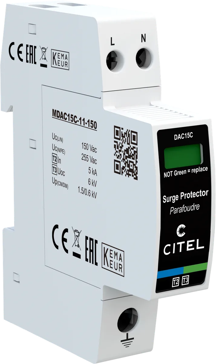 Устройство защиты от импульсных перенапряжений Citel DAC15C-11-150 (821620111), тип 2 (или 3)