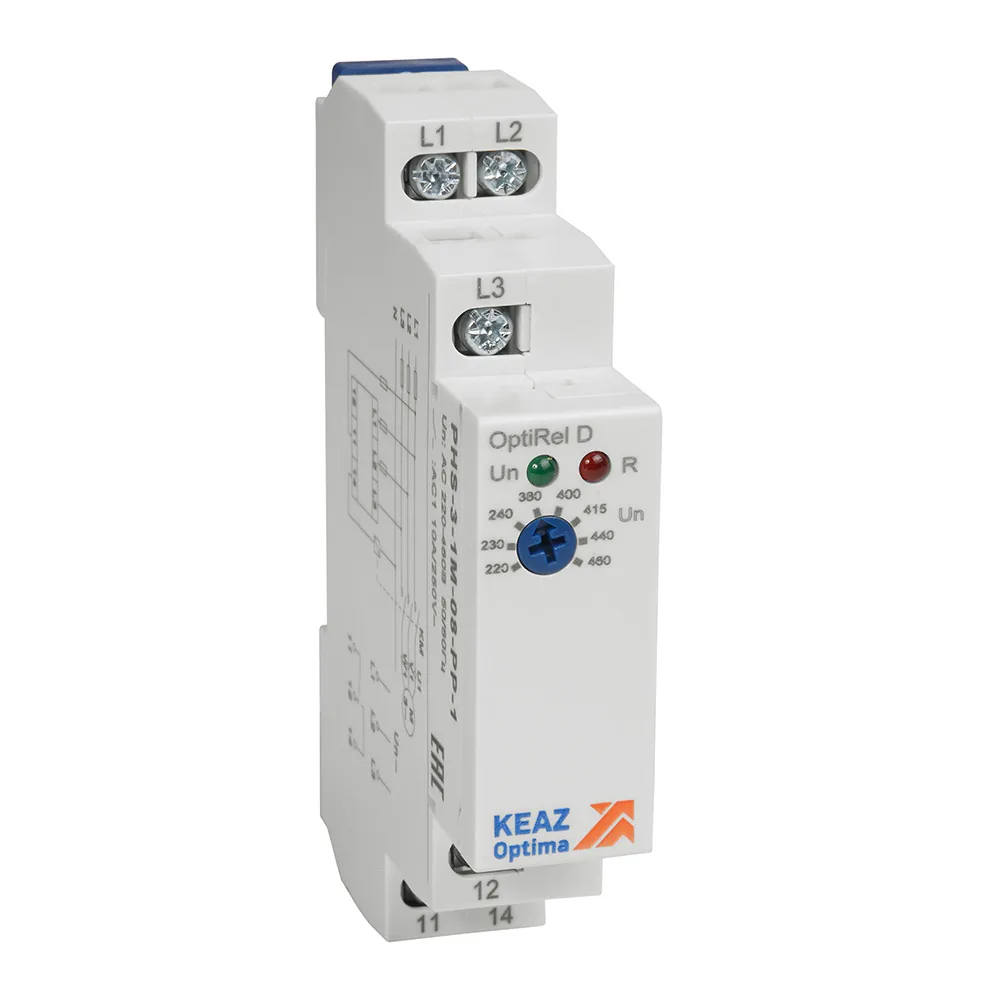 Реле контроля фаз КЭАЗ OptiRel D PHS-3-1M-08-PP-1 3Ф 1СО