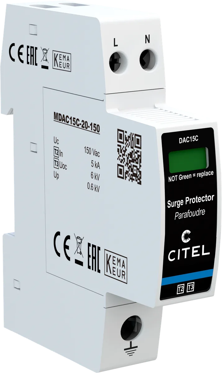 Устройство защиты от импульсных перенапряжений Citel DAC15C-20-150 (821610111), тип 2 (или 3)